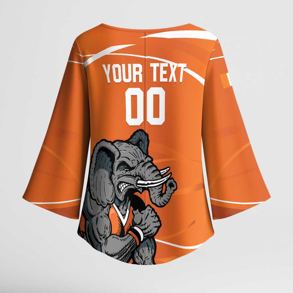 Ivory Coast Basketball Custom Kimono Sleeve Blouse Allez Les Elephants