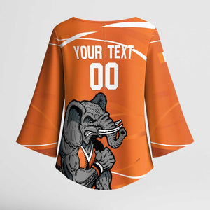 Ivory Coast Basketball Custom Kimono Sleeve Blouse Allez Les Elephants