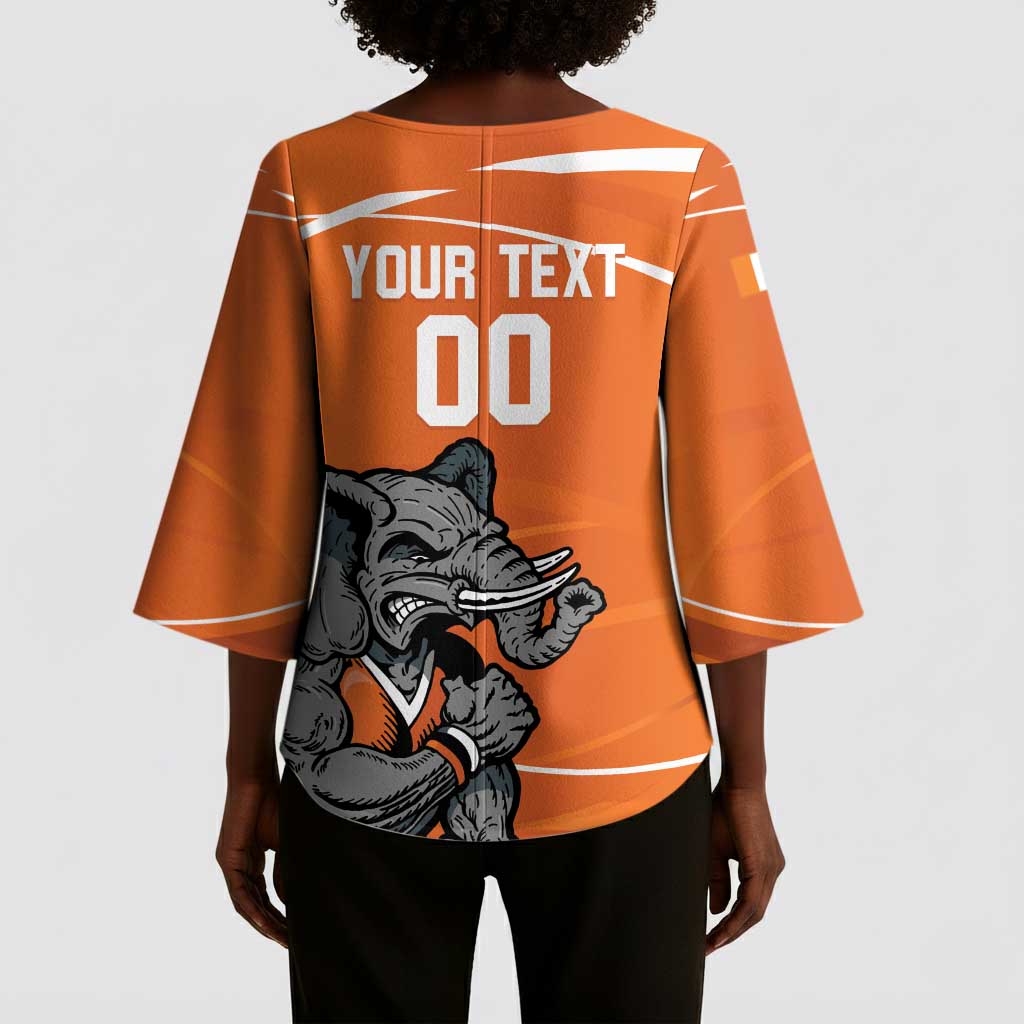 Ivory Coast Basketball Custom Kimono Sleeve Blouse Allez Les Elephants