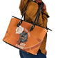 Afro Basketball Custom Ivory Coast Leather Tote Bag Allez Les Elephants - African Pride