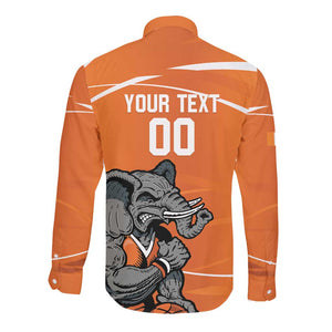 Afro Basketball Custom Ivory Coast Long Sleeve Button Shirt Allez Les Elephants - African Pride