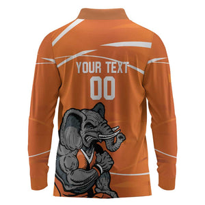 Afro Basketball Custom Ivory Coast Long Sleeve Polo Shirt Allez Les Elephants - African Pride