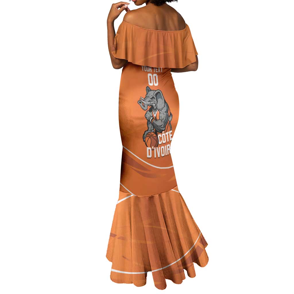 Afro Basketball Custom Ivory Coast Mermaid Dress Allez Les Elephants - African Pride