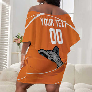 Afro Basketball Custom Ivory Coast Off Shoulder Short Dress Allez Les Elephants - African Pride