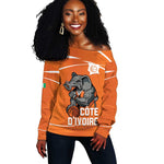 Afro Basketball Custom Ivory Coast Off Shoulder Sweater Allez Les Elephants - African Pride