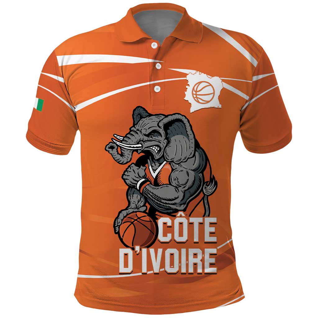 Afro Basketball Custom Ivory Coast Polo Shirt Allez Les Elephants - African Pride