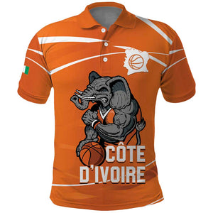 Afro Basketball Custom Ivory Coast Polo Shirt Allez Les Elephants - African Pride