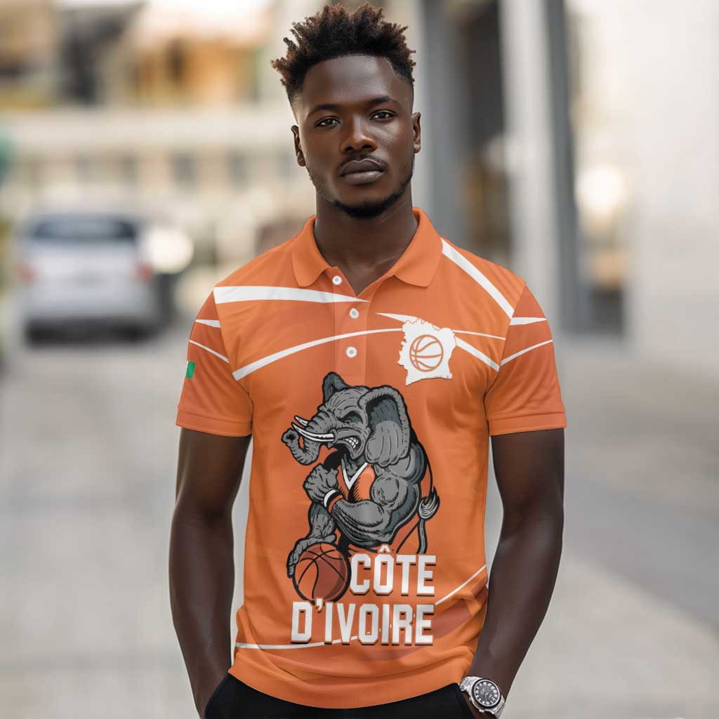 Afro Basketball Custom Ivory Coast Polo Shirt Allez Les Elephants - African Pride