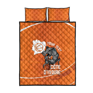 Afro Basketball Custom Ivory Coast Quilt Bed Set Allez Les Elephants - African Pride