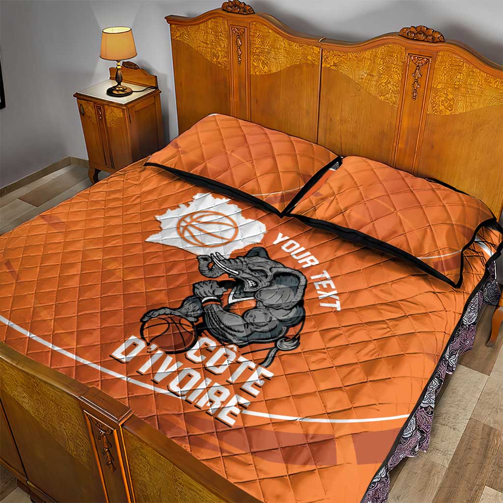 Afro Basketball Custom Ivory Coast Quilt Bed Set Allez Les Elephants - African Pride