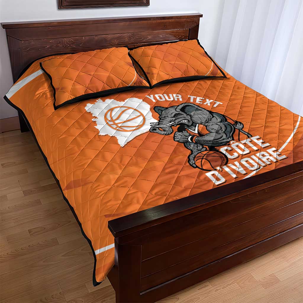 Afro Basketball Custom Ivory Coast Quilt Bed Set Allez Les Elephants - African Pride