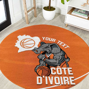 Afro Basketball Custom Ivory Coast Round Carpet Allez Les Elephants - African Pride