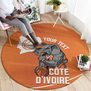 Afro Basketball Custom Ivory Coast Round Carpet Allez Les Elephants - African Pride