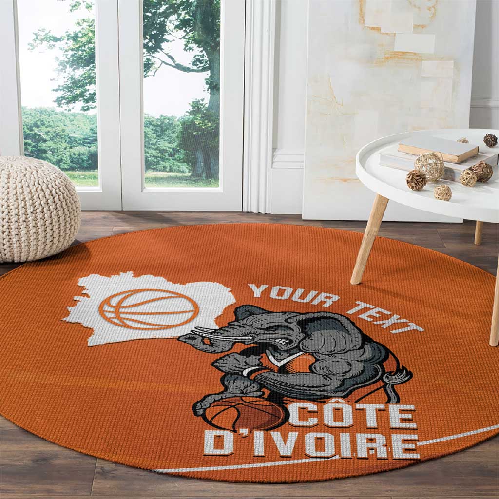 Afro Basketball Custom Ivory Coast Round Carpet Allez Les Elephants - African Pride