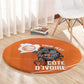 Afro Basketball Custom Ivory Coast Round Carpet Allez Les Elephants - African Pride