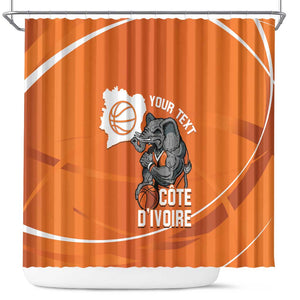 Afro Basketball Custom Ivory Coast Shower Curtain Allez Les Elephants - African Pride