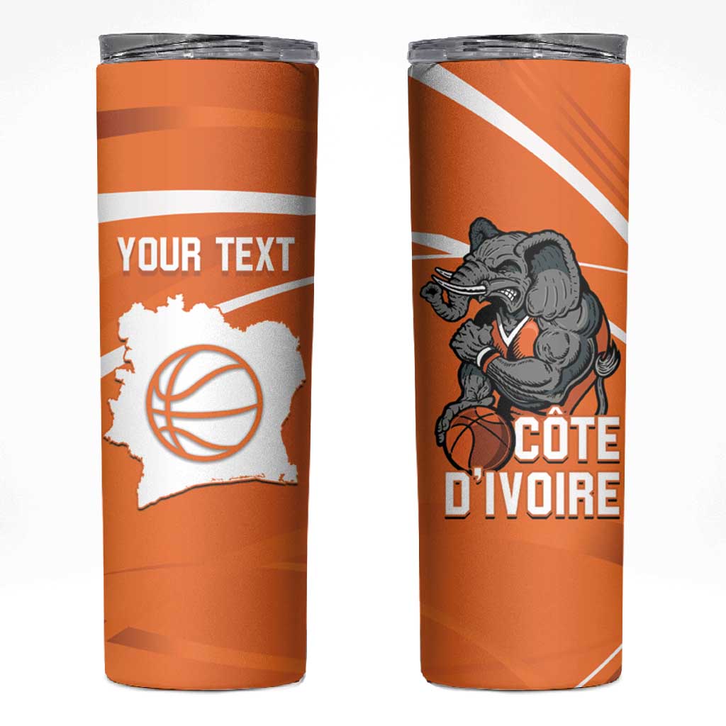Afro Basketball Custom Ivory Coast Skinny Tumbler Allez Les Elephants - African Pride