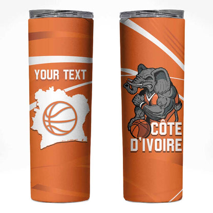 Afro Basketball Custom Ivory Coast Skinny Tumbler Allez Les Elephants - African Pride