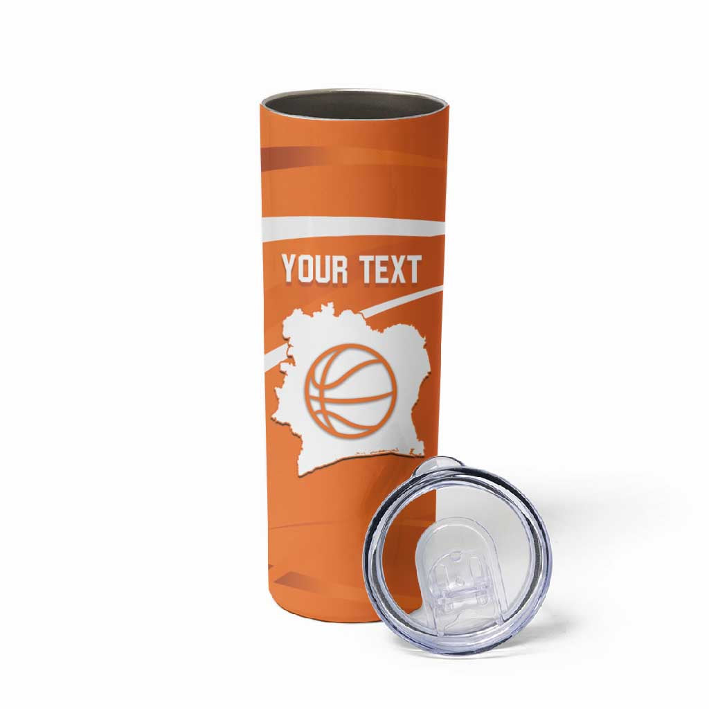 Afro Basketball Custom Ivory Coast Skinny Tumbler Allez Les Elephants - African Pride