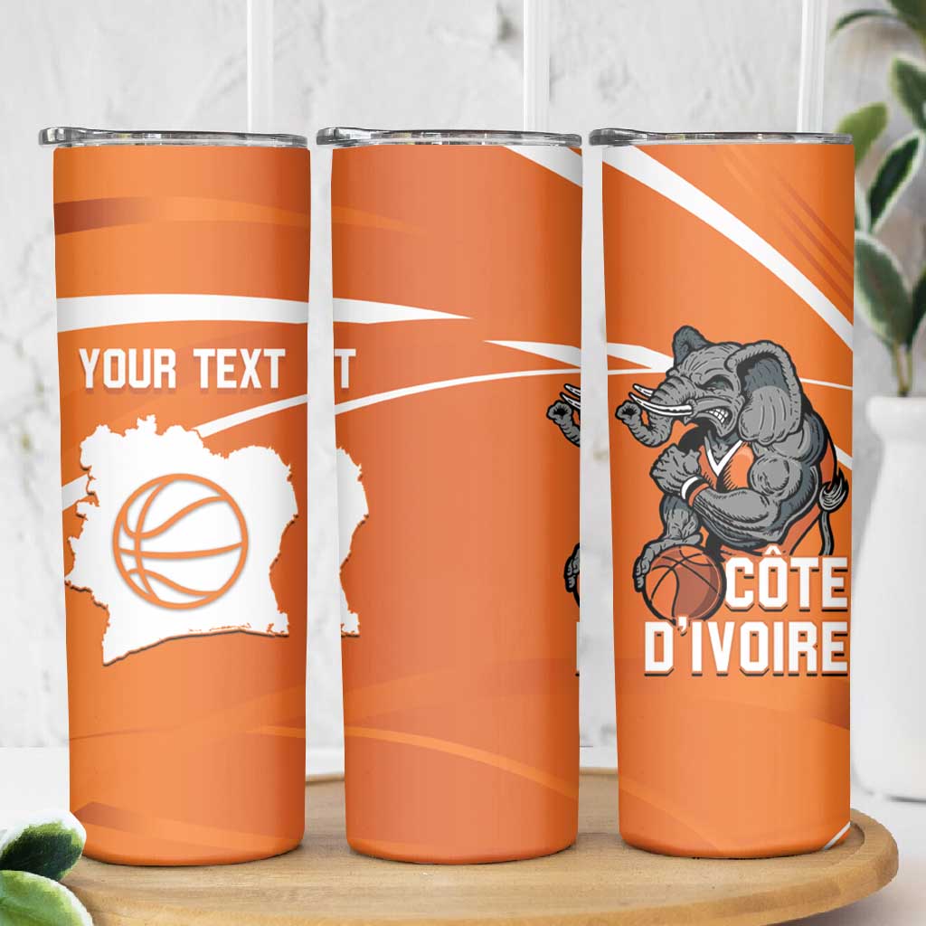 Afro Basketball Custom Ivory Coast Skinny Tumbler Allez Les Elephants - African Pride
