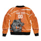 Afro Basketball Custom Ivory Coast Sleeve Zip Bomber Jacket Allez Les Elephants - African Pride