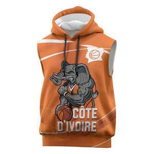 Afro Basketball Custom Ivory Coast Sleeveless Hoodie Allez Les Elephants - African Pride