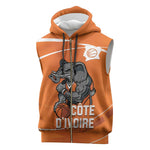 Afro Basketball Custom Ivory Coast Sleeveless Zip Hoodie Allez Les Elephants - African Pride