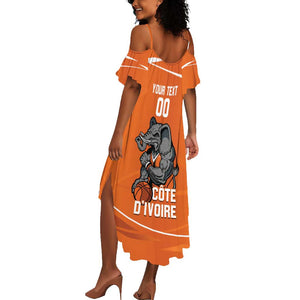 Afro Basketball Custom Ivory Coast Summer Maxi Dress Allez Les Elephants - African Pride