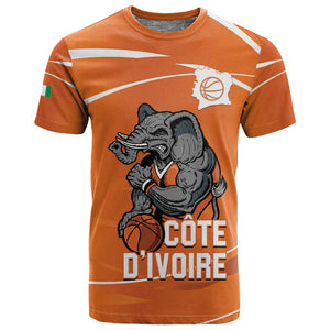 Afro Basketball Custom Ivory Coast T shirt Allez Les Elephants - African Pride