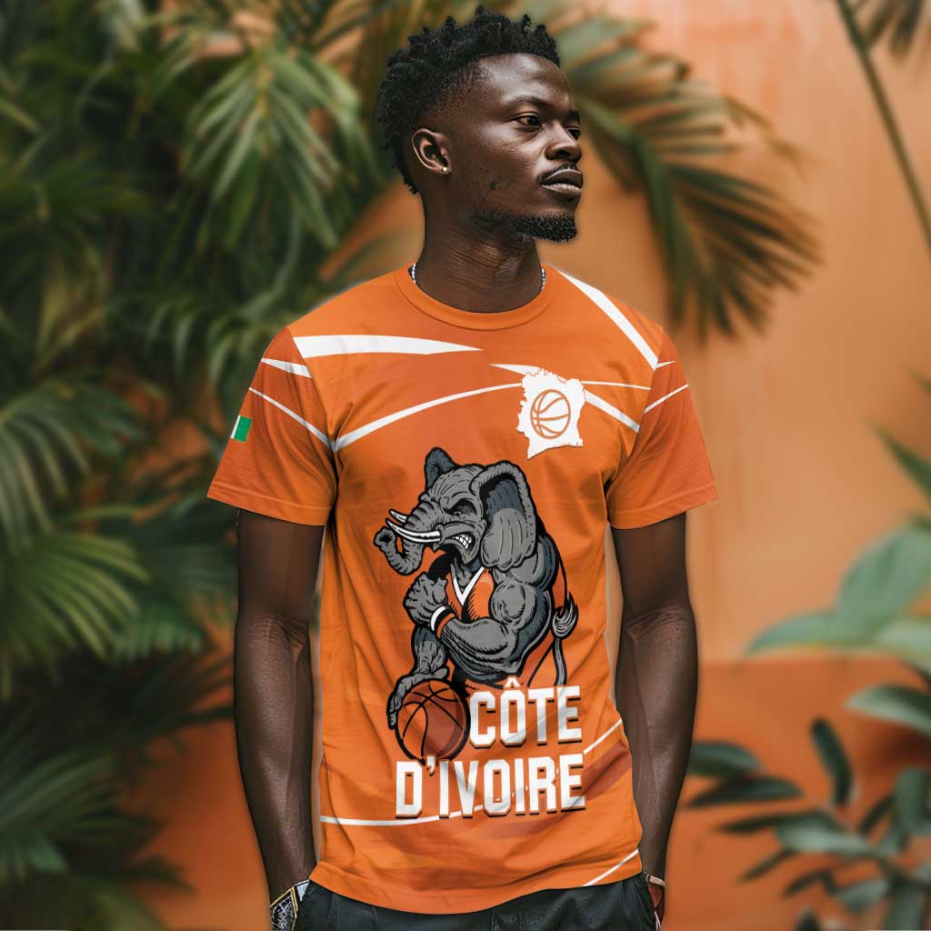 Afro Basketball Custom Ivory Coast T shirt Allez Les Elephants - African Pride