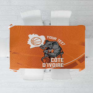 Afro Basketball Custom Ivory Coast Tablecloth Allez Les Elephants - African Pride