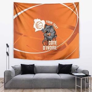 Afro Basketball Custom Ivory Coast Tapestry Allez Les Elephants - African Pride