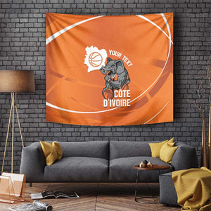 Afro Basketball Custom Ivory Coast Tapestry Allez Les Elephants - African Pride
