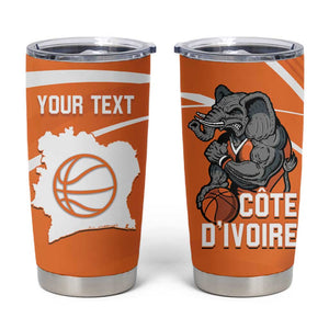 Afro Basketball Custom Ivory Coast Tumbler Cup Allez Les Elephants - African Pride