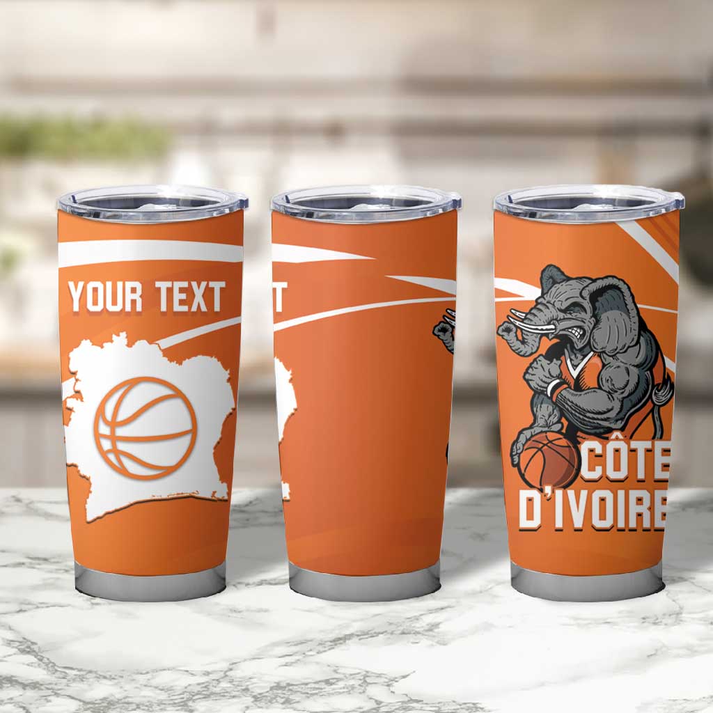 Afro Basketball Custom Ivory Coast Tumbler Cup Allez Les Elephants - African Pride