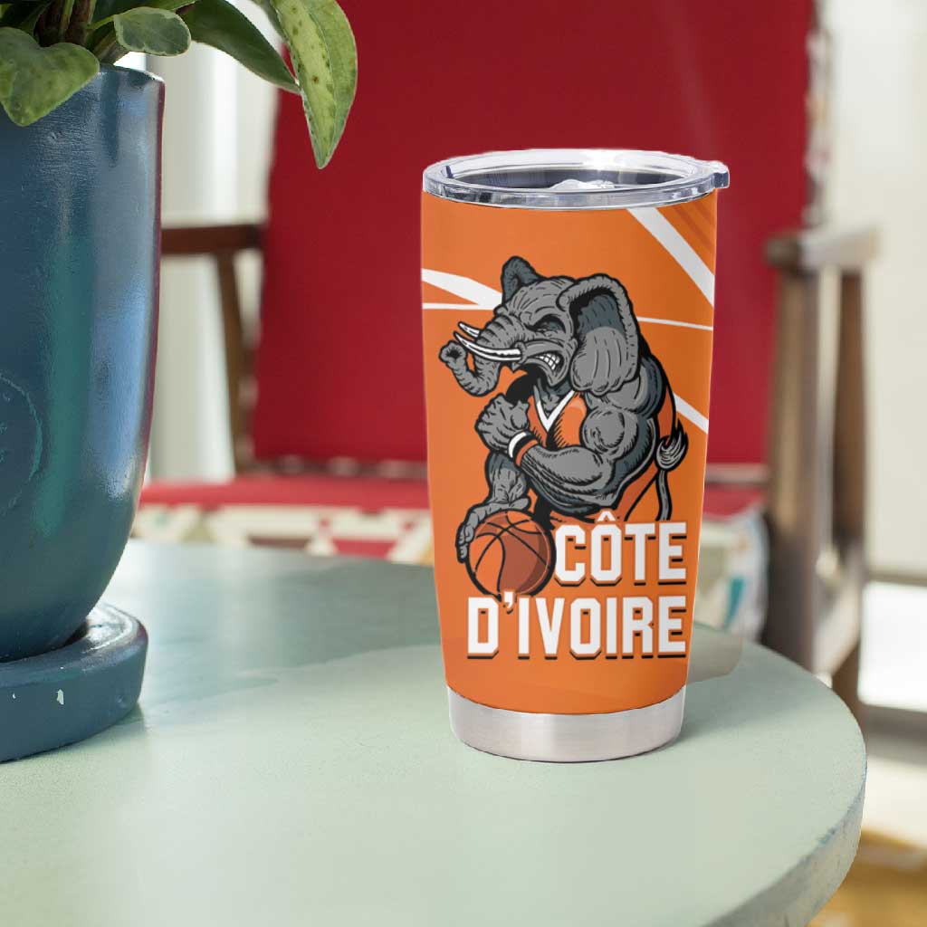 Afro Basketball Custom Ivory Coast Tumbler Cup Allez Les Elephants - African Pride