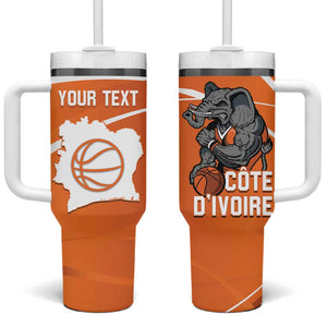 Afro Basketball Custom Ivory Coast Tumbler With Handle Allez Les Elephants - African Pride