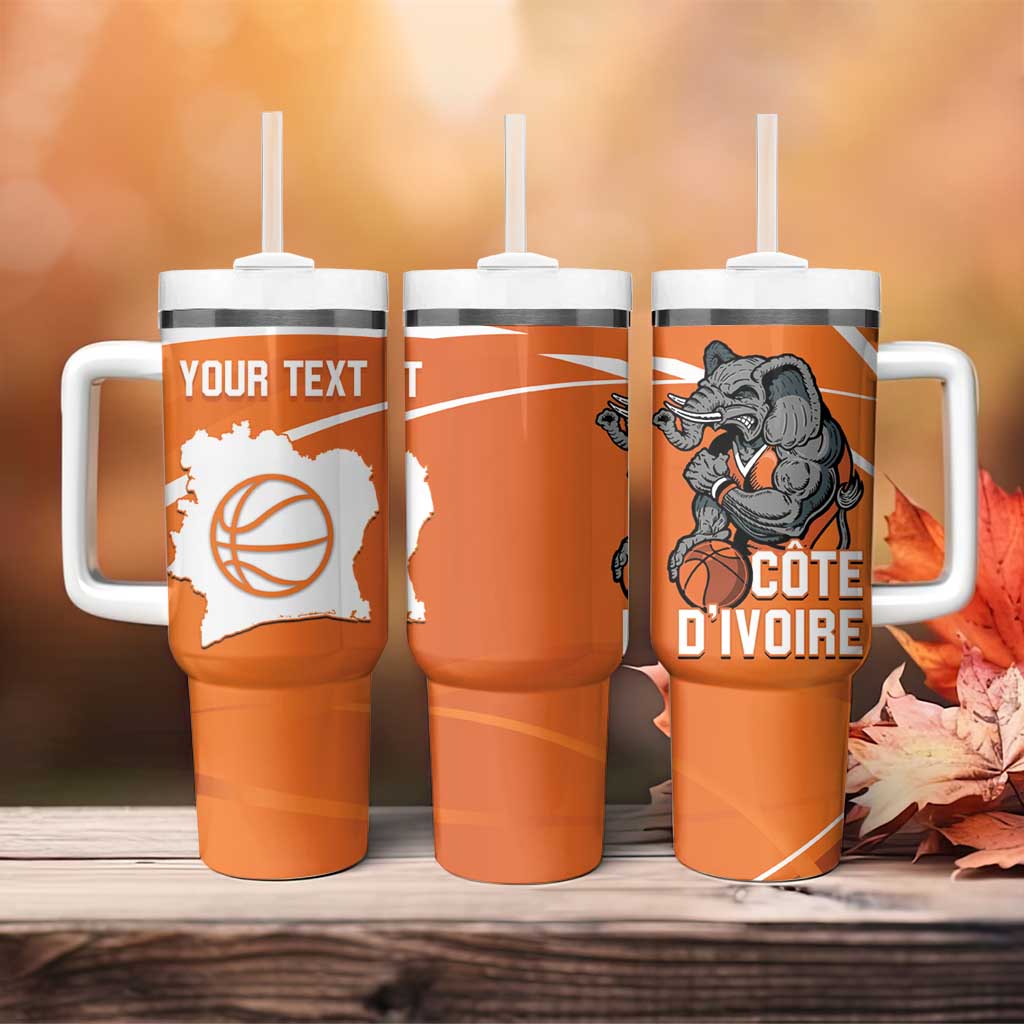 Afro Basketball Custom Ivory Coast Tumbler With Handle Allez Les Elephants - African Pride