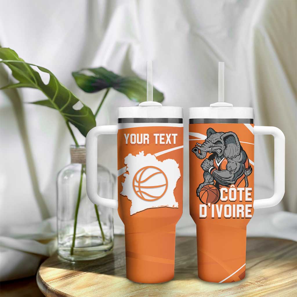 Afro Basketball Custom Ivory Coast Tumbler With Handle Allez Les Elephants - African Pride