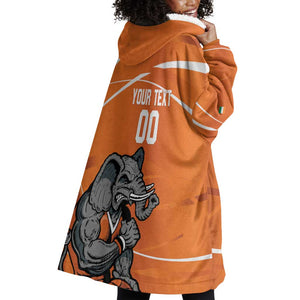 Afro Basketball Custom Ivory Coast Wearable Blanket Hoodie Allez Les Elephants - African Pride