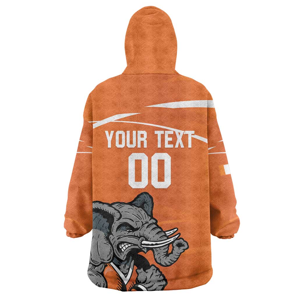 Afro Basketball Custom Ivory Coast Wearable Blanket Hoodie Allez Les Elephants - African Pride