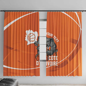 Afro Basketball Custom Ivory Coast Window Curtain Allez Les Elephants - African Pride
