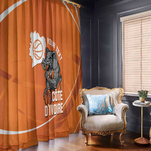 Afro Basketball Custom Ivory Coast Window Curtain Allez Les Elephants - African Pride