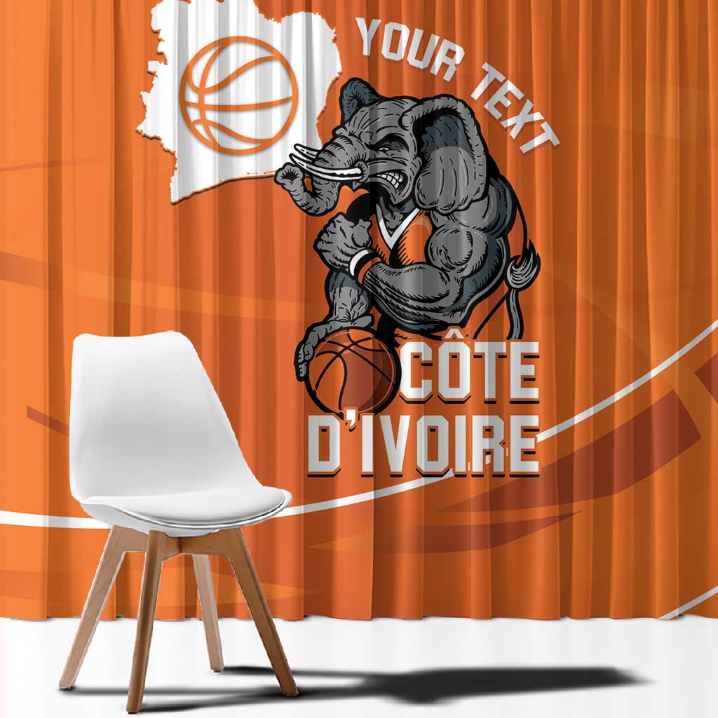 Afro Basketball Custom Ivory Coast Window Curtain Allez Les Elephants - African Pride