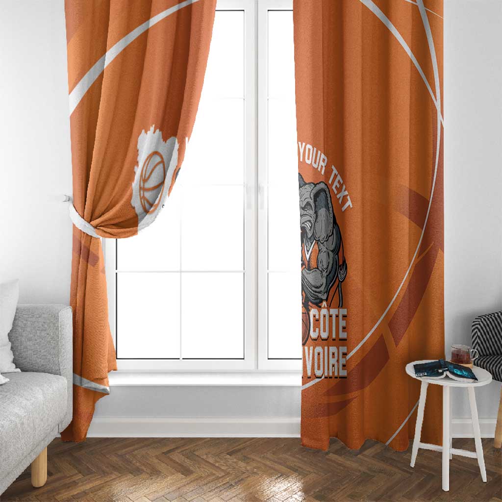 Afro Basketball Custom Ivory Coast Window Curtain Allez Les Elephants - African Pride