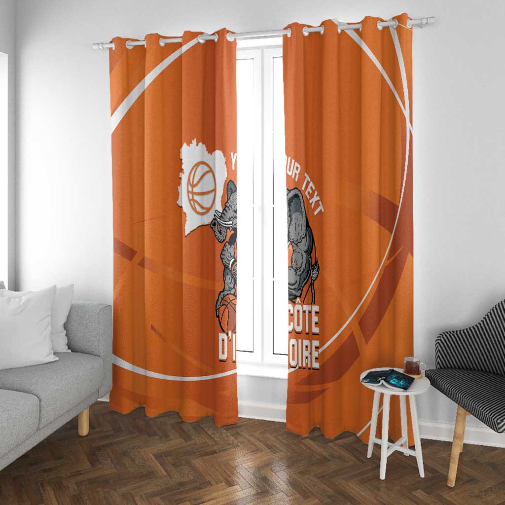 Afro Basketball Custom Ivory Coast Window Curtain Allez Les Elephants - African Pride