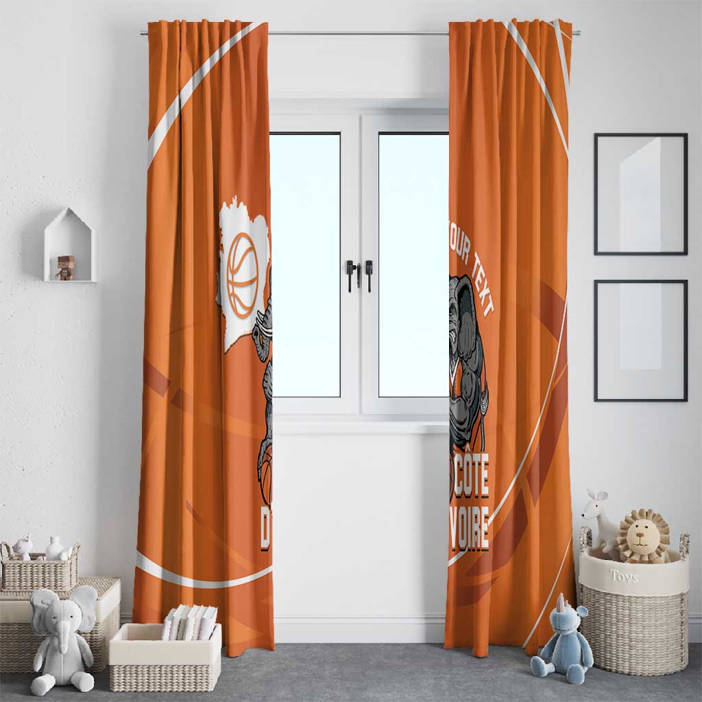 Afro Basketball Custom Ivory Coast Window Curtain Allez Les Elephants - African Pride