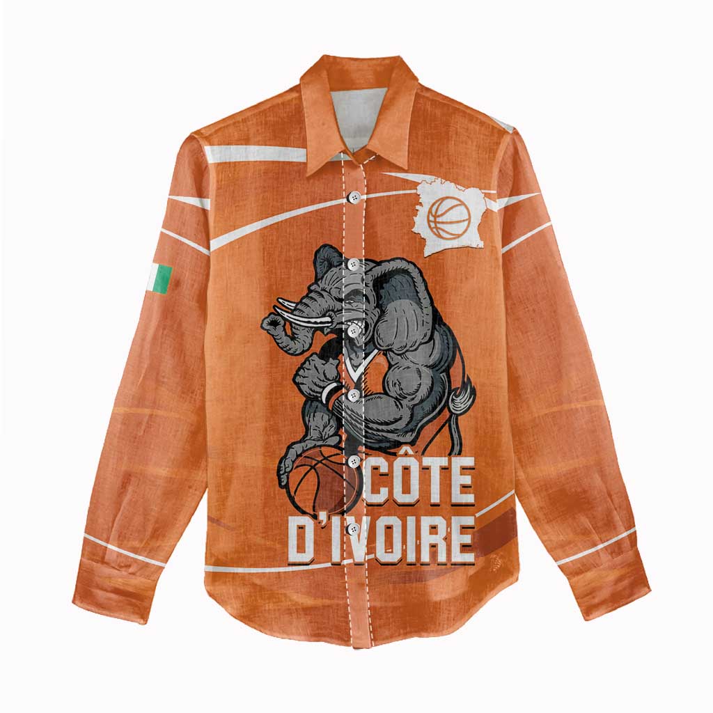 Afro Basketball Custom Ivory Coast Women Casual Shirt Allez Les Elephants - African Pride