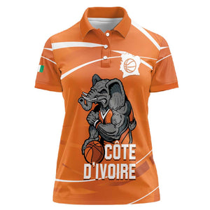 Afro Basketball Custom Ivory Coast Women Polo Shirt Allez Les Elephants - African Pride