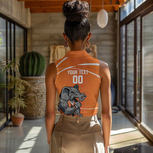 Afro Basketball Custom Ivory Coast Women Sleeveless Polo Shirt Allez Les Elephants - African Pride